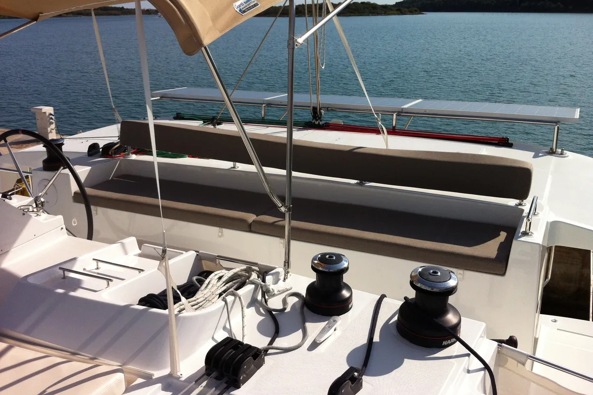 Deck of Bevanda, a Lagoon 450 catamaran at Općina Medulin, Croatia