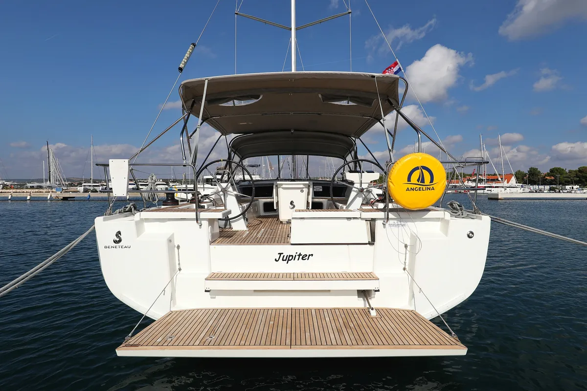 Exterior view of Jupiter, a Beneteau Oceanis 51.1 sailboat at Grad Biograd na Moru, Croatia
