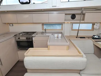 Galley of Jupiter, a Beneteau Oceanis 51.1 sailboat at Grad Biograd na Moru, Croatia