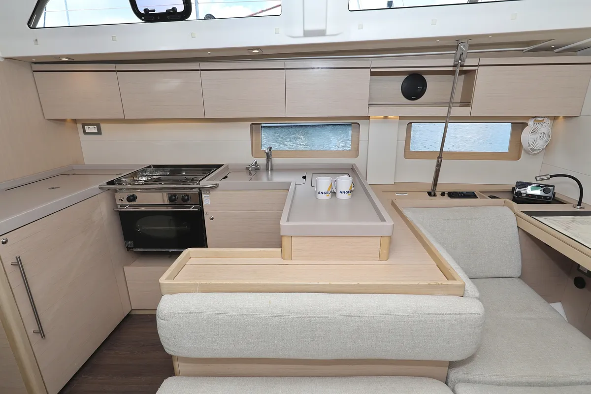 Galley of Jupiter, a Beneteau Oceanis 51.1 sailboat at Grad Biograd na Moru, Croatia