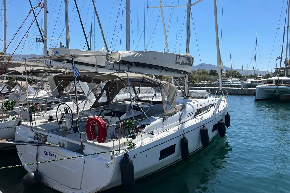 Kos 47.1, a Beneteau Oceanis 47 sailboat at Athens, Greece