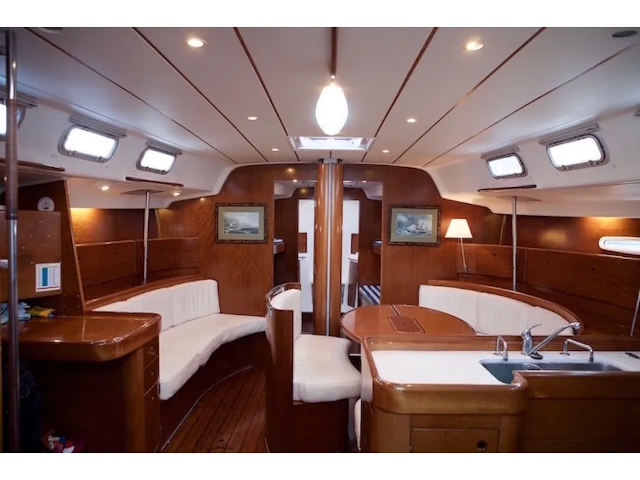 Salon of Mosca, a Beneteau First 47.7 sailboat at Skradin, Croatia