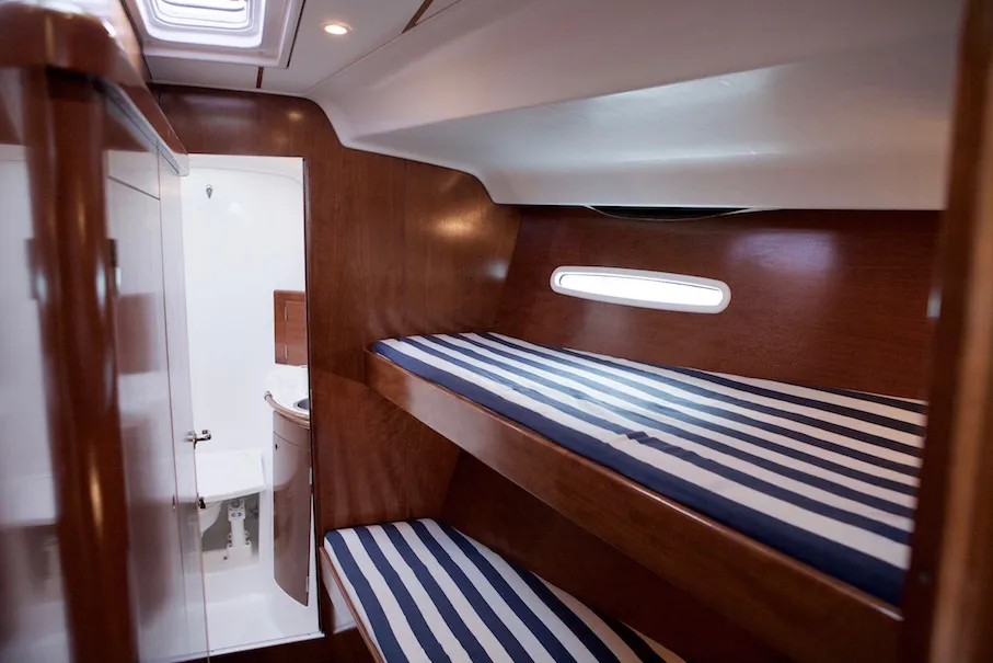 Cabin on Mosca, a Beneteau First 47.7 sailboat at Skradin, Croatia