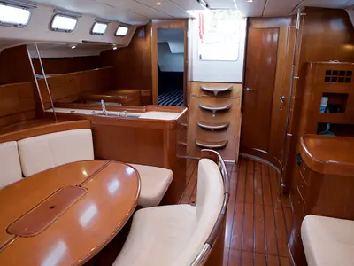 Salon of Mosca, a Beneteau First 47.7 sailboat at Skradin, Croatia