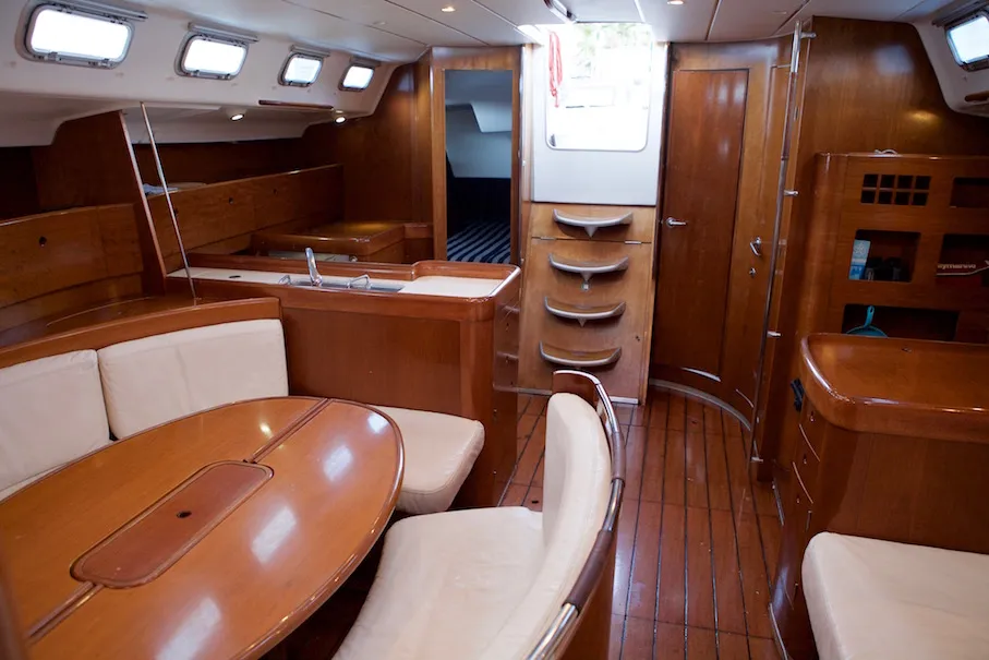 Salon of Mosca, a Beneteau First 47.7 sailboat at Skradin, Croatia
