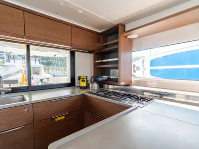 Galley of MareAmare - Premium line, a Lagoon 46 catamaran at Capo d'Orlando, Italy