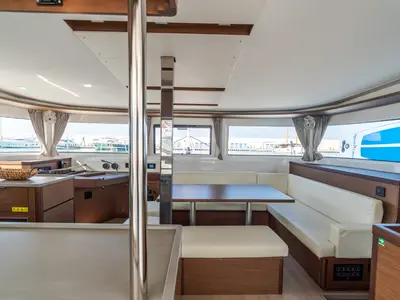 Salon of MareAmare - Premium line, a Lagoon 46 catamaran at Capo d'Orlando, Italy