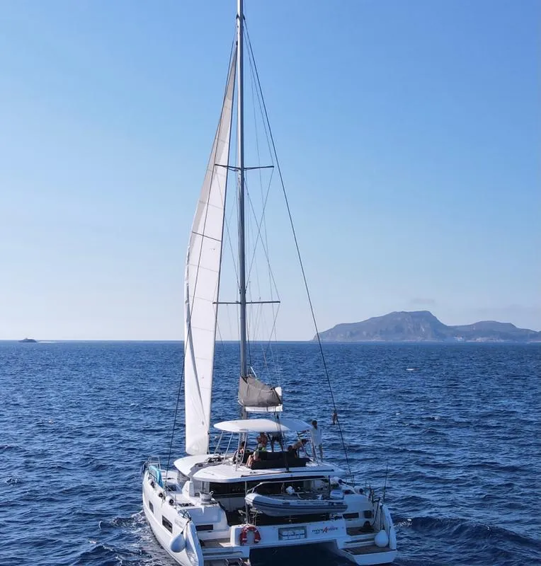 Exterior view of MareAmare - Premium line, a Lagoon 46 catamaran at Capo d'Orlando, Italy