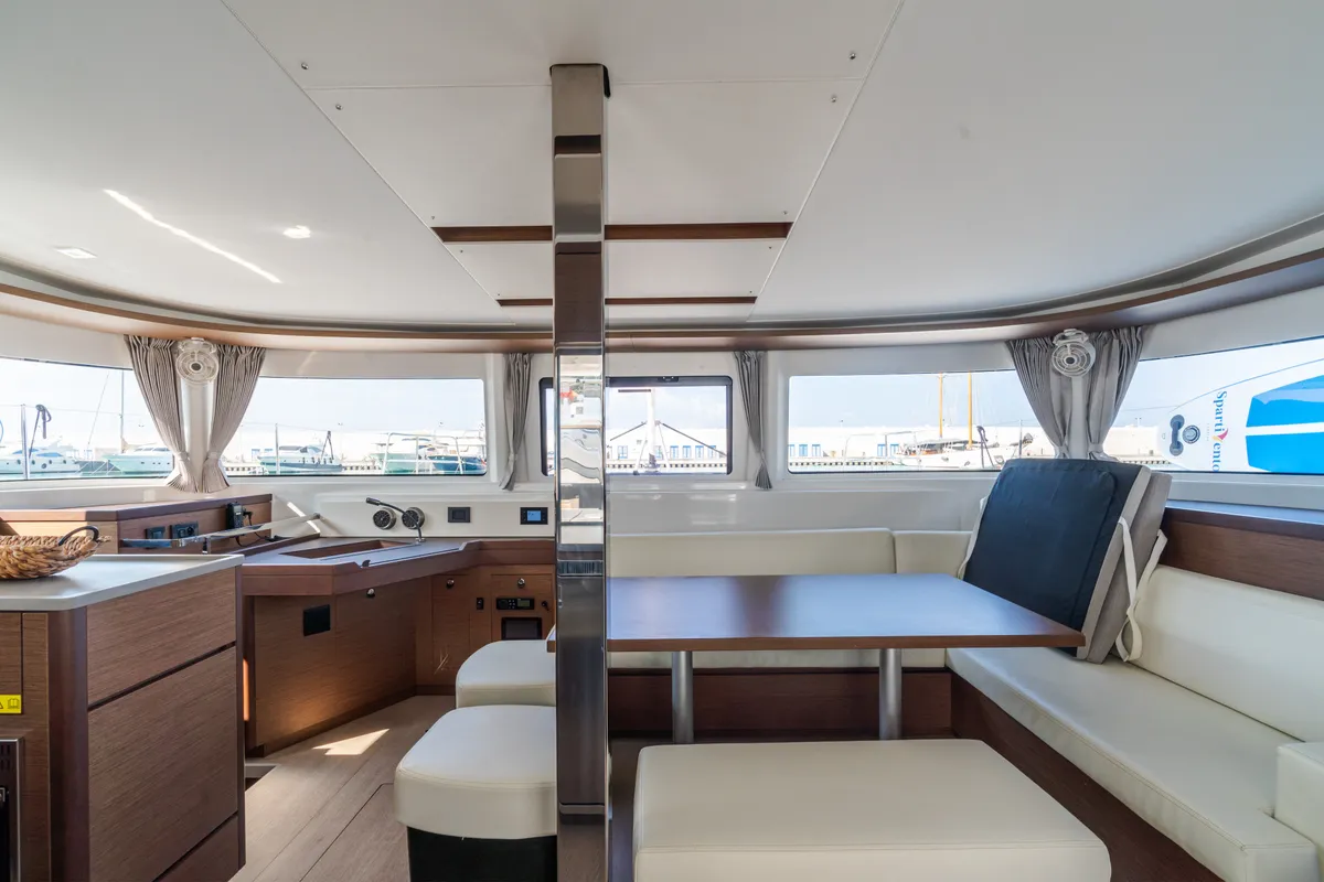Salon of MareAmare - Premium line, a Lagoon 46 catamaran at Capo d'Orlando, Italy