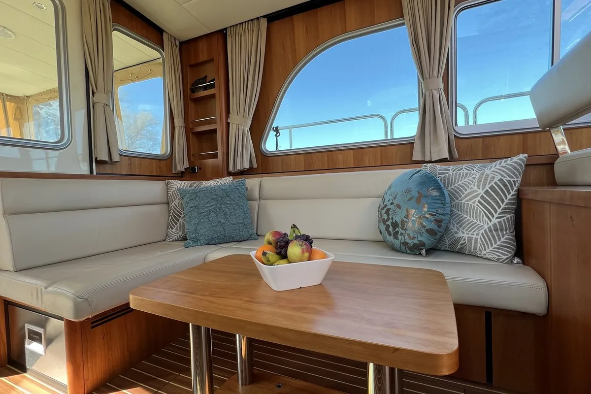 Salon of Liberty, a Linssen Grand Sturdy 40.0 Sedan motorboat at Heukelum, Netherlands