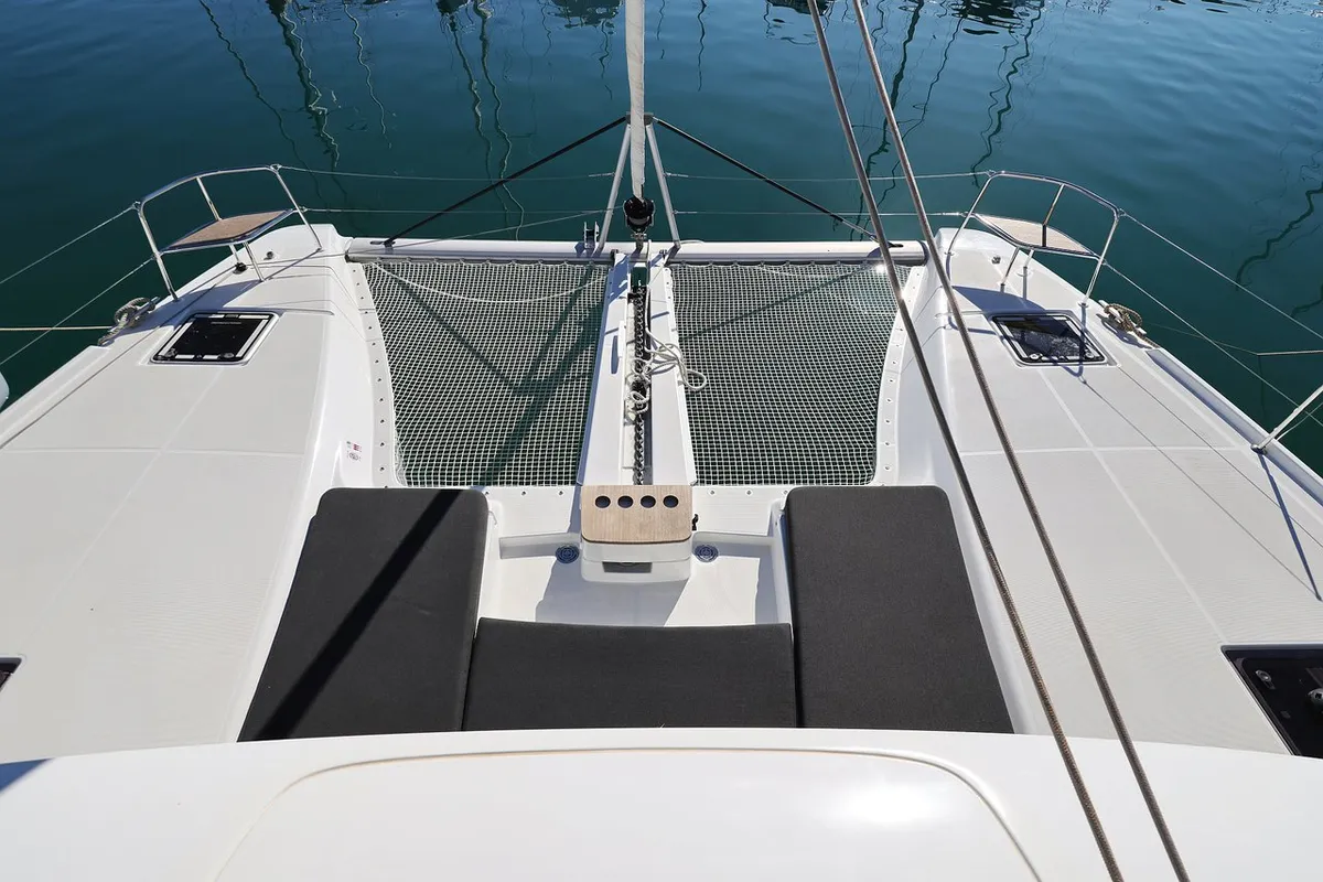 Deck of Guilty Pleasure, a Lagoon 46 catamaran at Općina Sukošan, Croatia