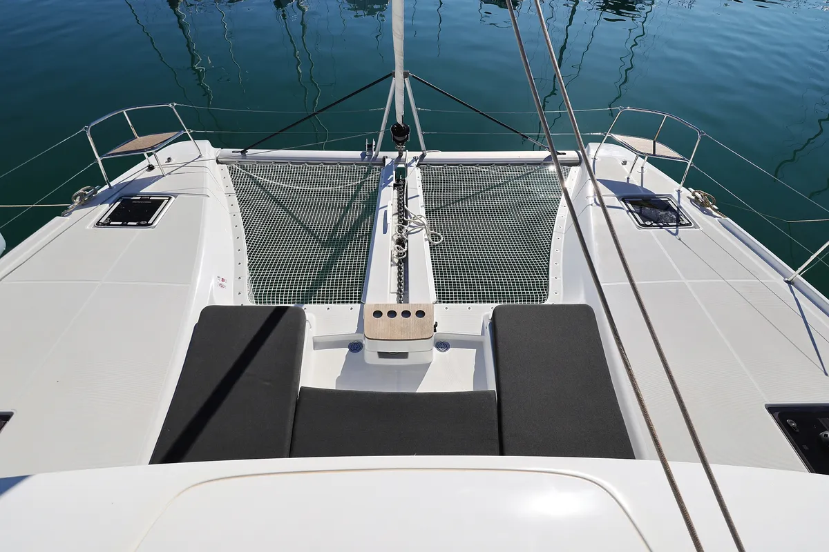 Deck of Guilty Pleasure, a Lagoon 46 catamaran at Općina Sukošan, Croatia