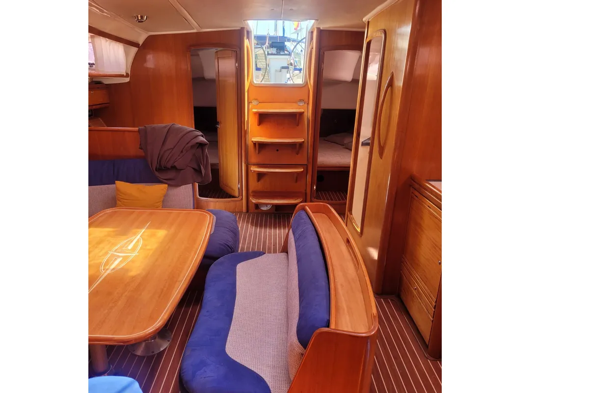 Salon of Denise, a Bavaria 46 sailboat at Municipal Unit of Ellomenos, Greece