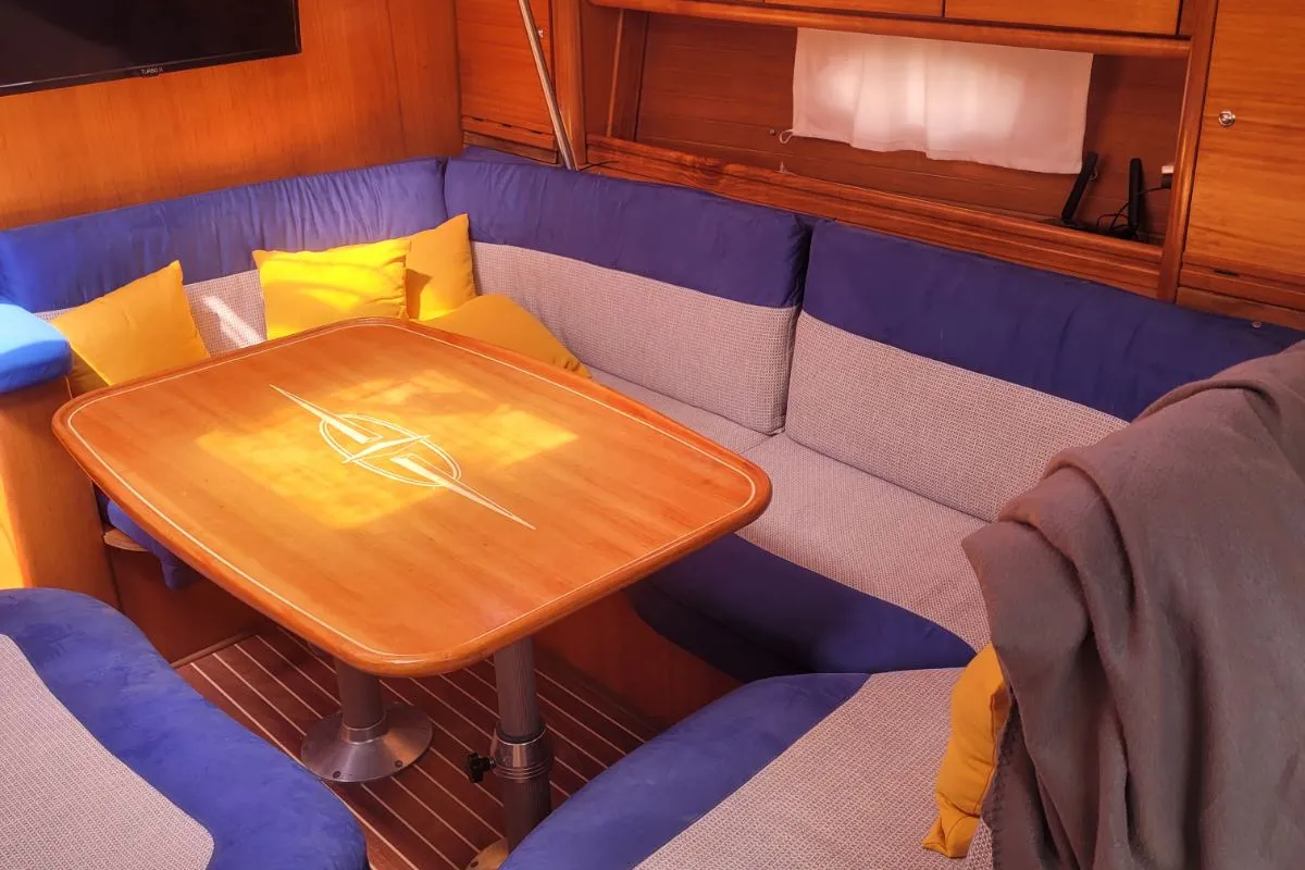 Salon of Denise, a Bavaria 46 sailboat at Municipal Unit of Ellomenos, Greece