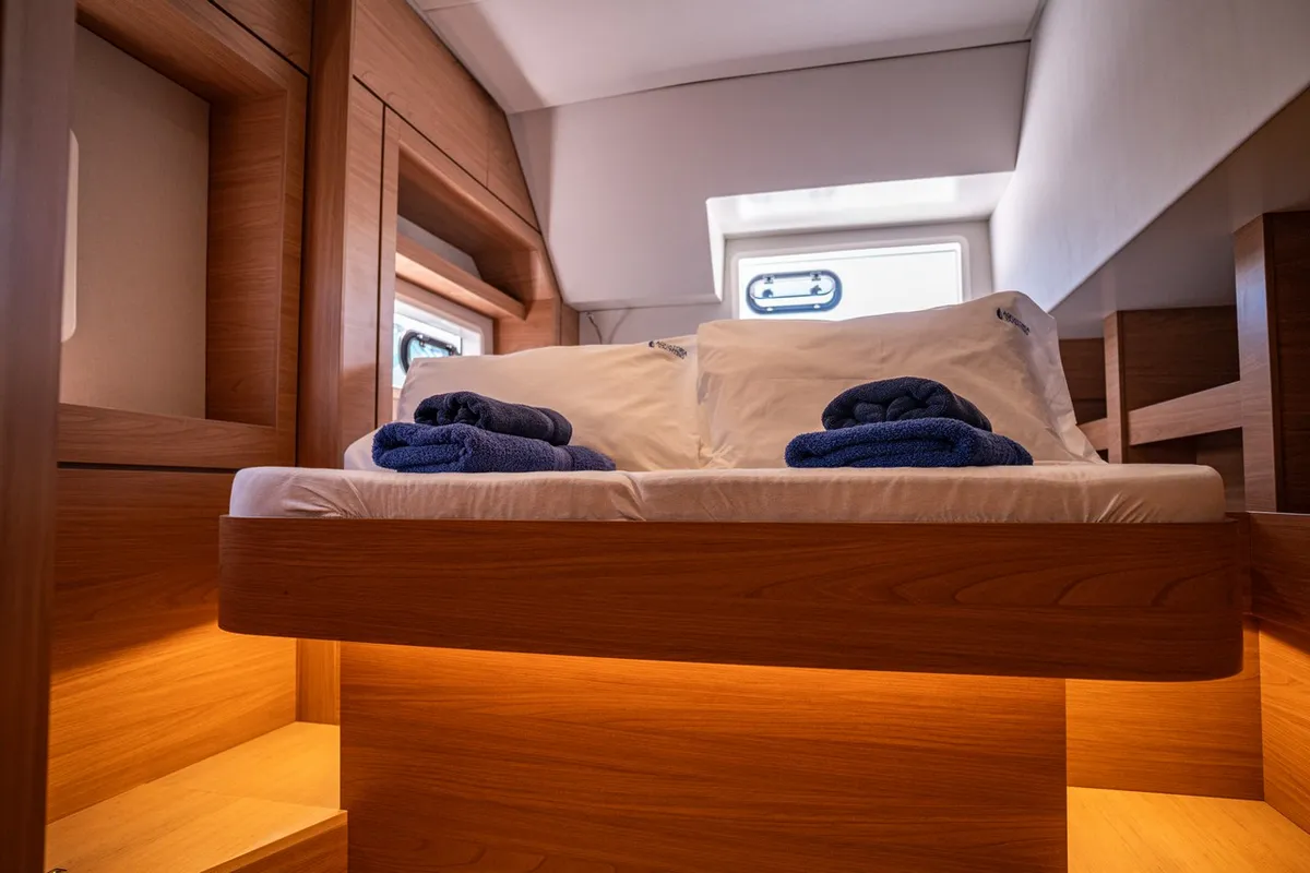 Cabin on Love Story, a Bali 4.6 catamaran at Pirovac, Croatia