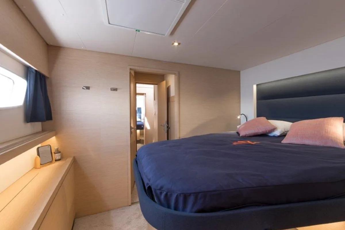 Cabin on Fountaine Pajot Saona 47, a catamaran at Kaštela, Croatia
