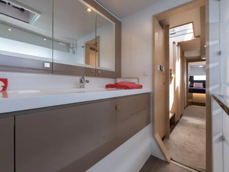 Head on Fountaine Pajot Saona 47, a catamaran at Kaštela, Croatia