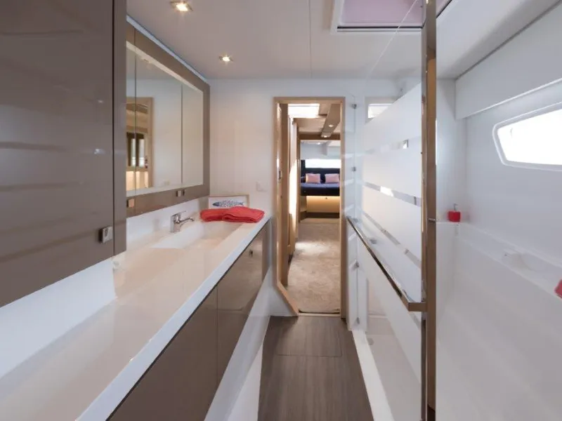 Head on Fountaine Pajot Saona 47, a catamaran at Kaštela, Croatia