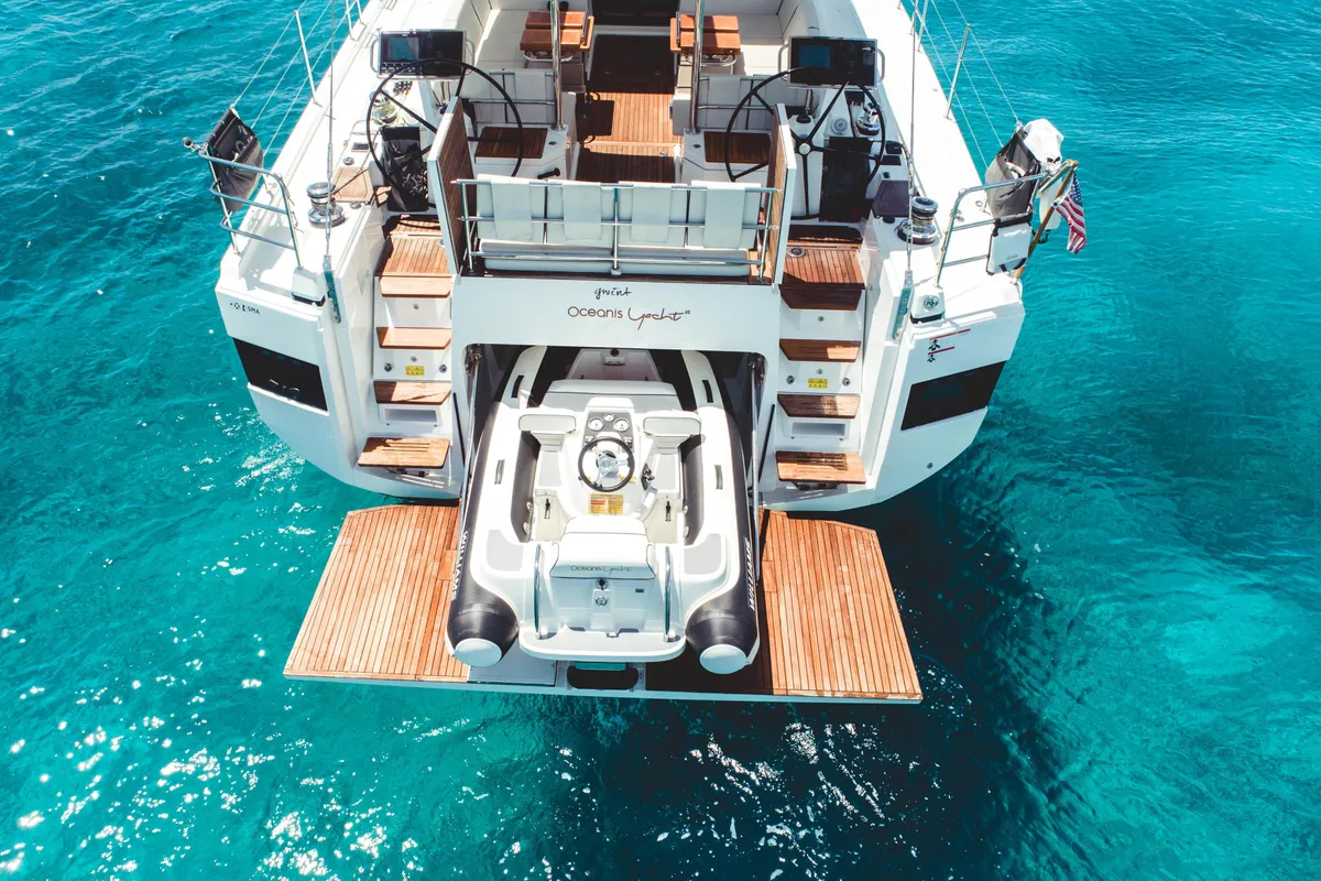 Exterior view of Olga V, a Beneteau Oceanis Yacht 62 - 3 + 1 sailboat at Grad Kaštela, Croatia