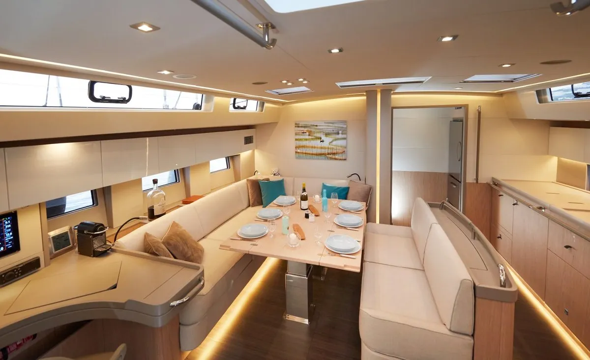 Salon of Olga V, a Beneteau Oceanis Yacht 62 - 3 + 1 sailboat at Grad Kaštela, Croatia