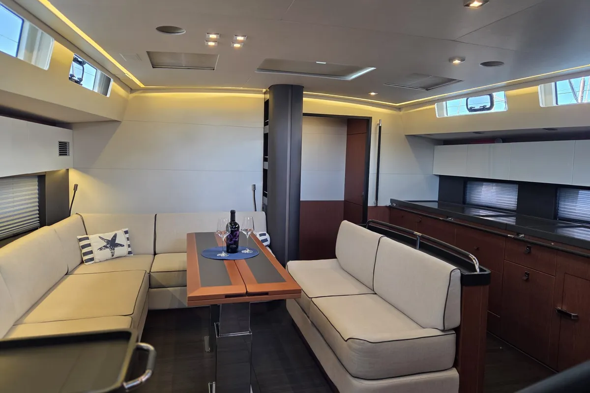 Salon of Olga V, a Beneteau Oceanis Yacht 62 - 3 + 1 sailboat at Grad Kaštela, Croatia