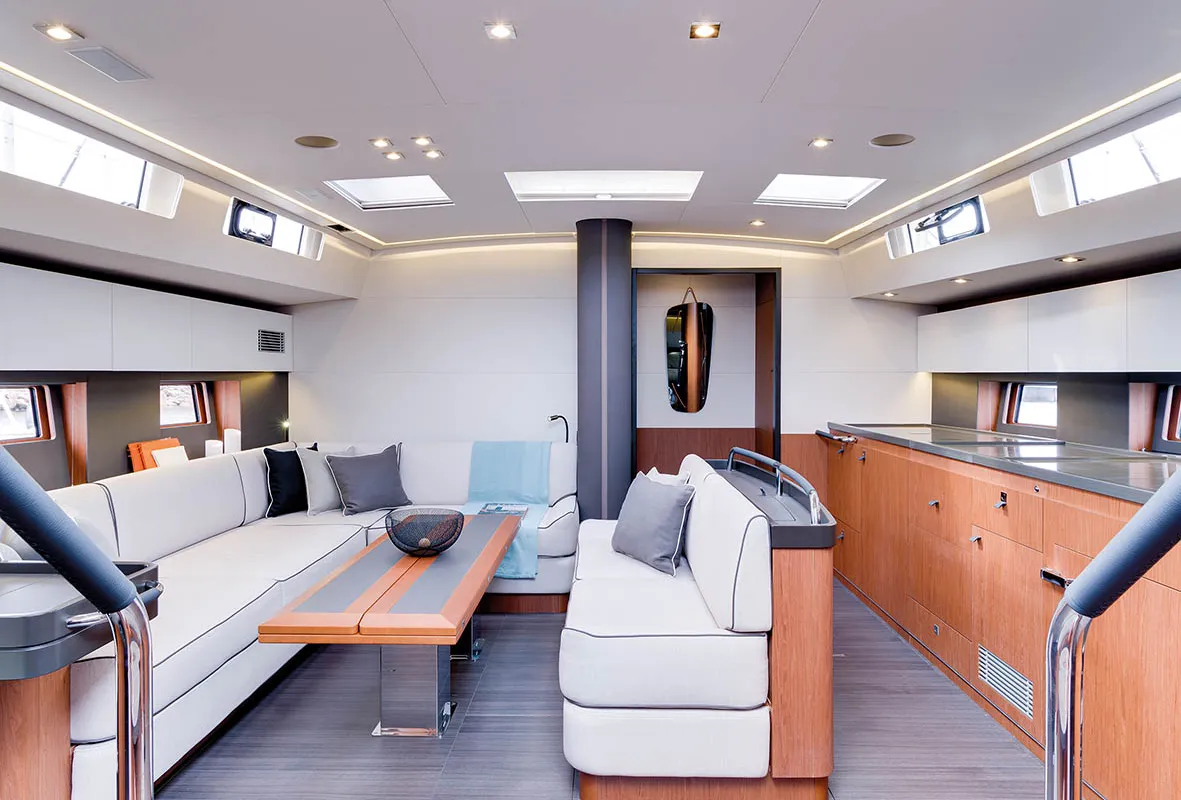 Salon of Olga V, a Beneteau Oceanis Yacht 62 - 3 + 1 sailboat at Grad Kaštela, Croatia