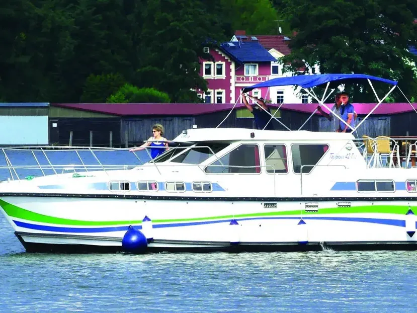 Exterior view of Ariadne, a Gulet Tarpon 42 TP motorboat at Lübz, Germany