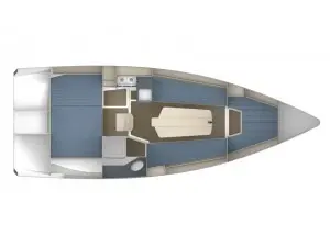 Floor plan of Alyzee, a Northman Maxus 26 Standard sailboat at Kerners, France