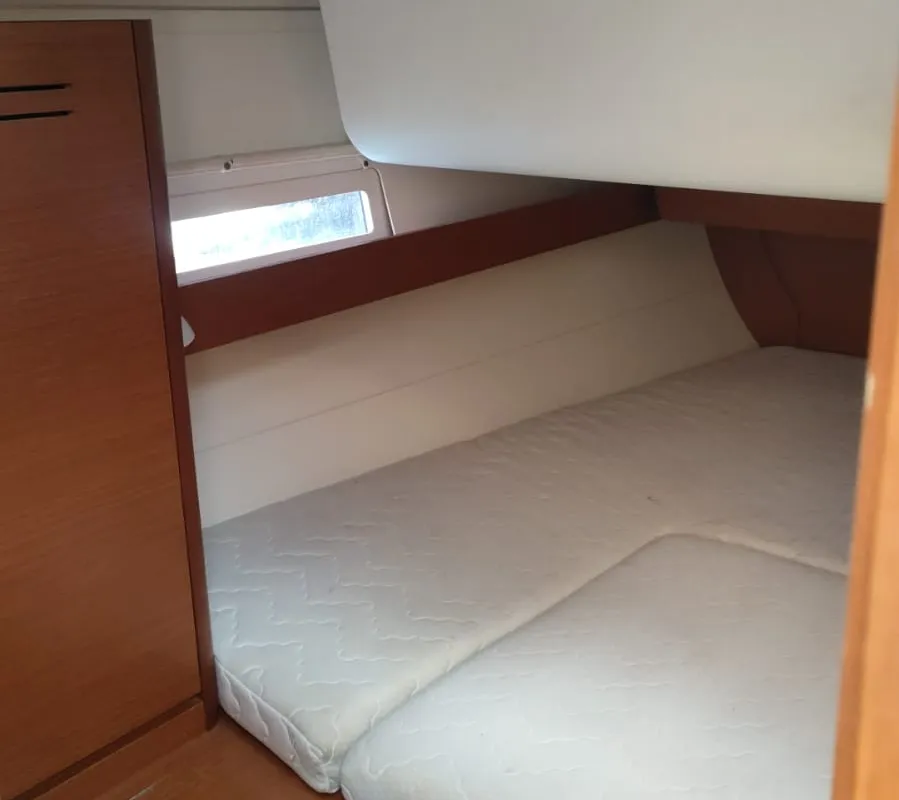 Cabin on Pinacolada, a Dufour 460 GL sailboat at Milazzo, Italy