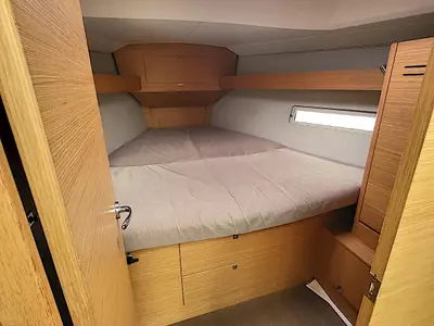 Cabin on Ithaque, a Dufour 382 GL sailboat at Toulon, France