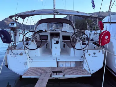 Alaska, a Jeanneau Sun Odyssey 410 sailboat at Municipal Unit of Ellomenos, Greece