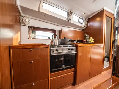 Galley of Rania, a Beneteau Oceanis 38.1 sailboat at Athens, Greece