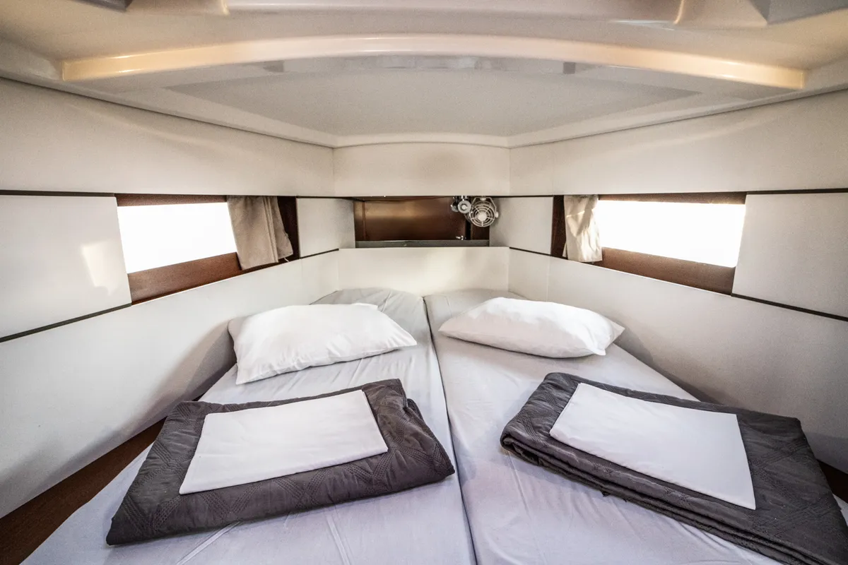 Cabin on Rania, a Beneteau Oceanis 38.1 sailboat at Athens, Greece