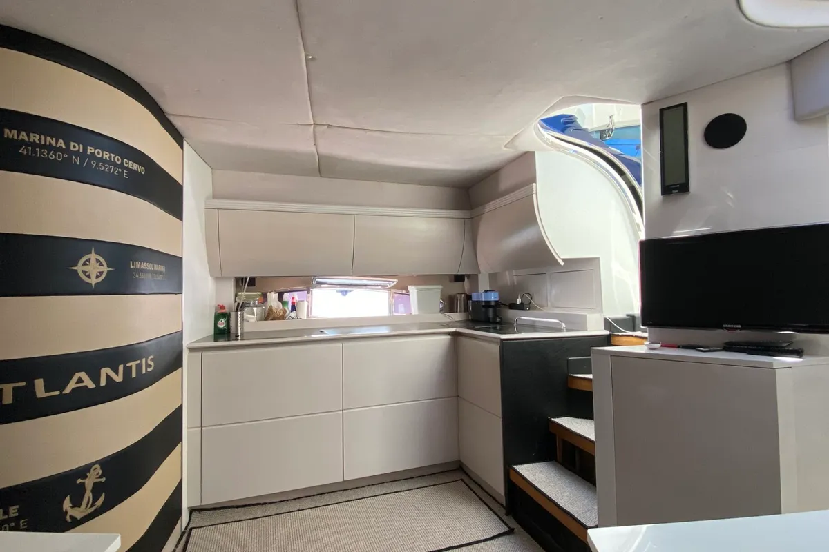 Galley of Lia, a Azimut Atlantis 55 motor yacht at Pallini, Greece