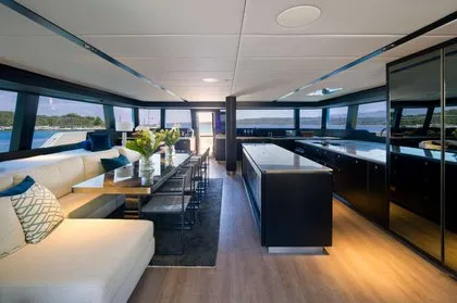 Salon of Sunreef 70, a catamaran at Kaštela, Croatia