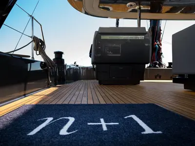 Cockpit of Sunreef 70, a catamaran at Kaštela, Croatia