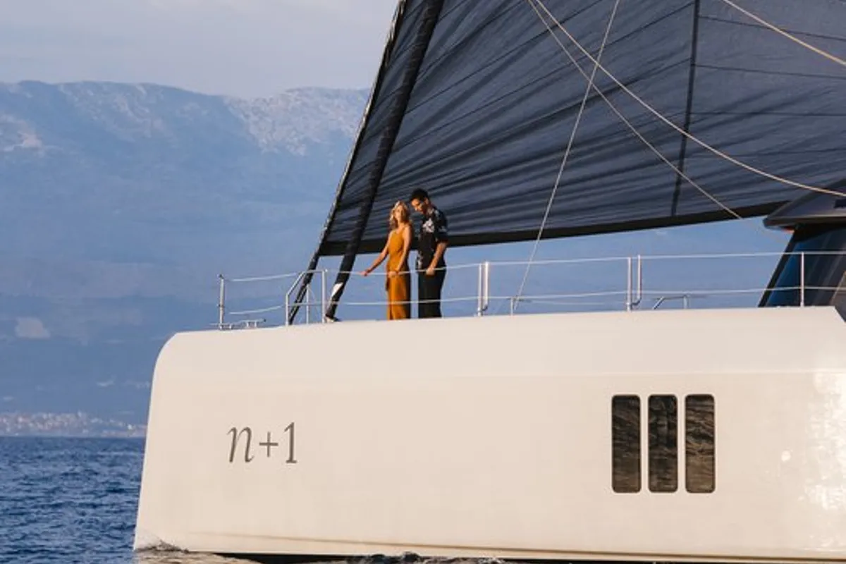 Exterior view of Sunreef 70, a catamaran at Kaštela, Croatia