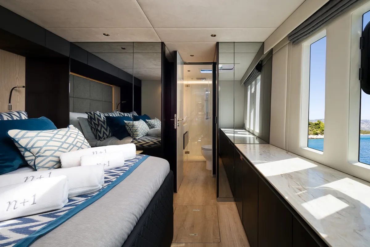 Cabin on Sunreef 70, a catamaran at Kaštela, Croatia