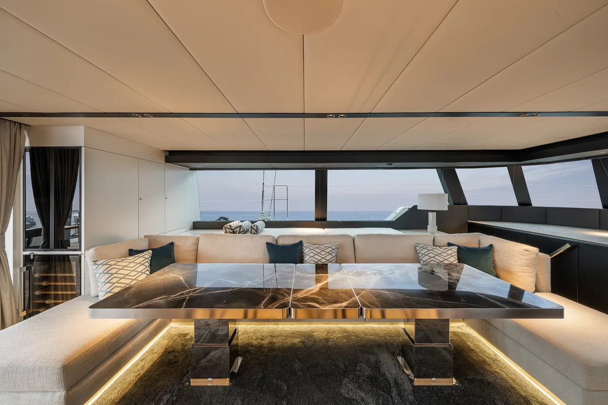 Salon of Sunreef 70, a catamaran at Kaštela, Croatia