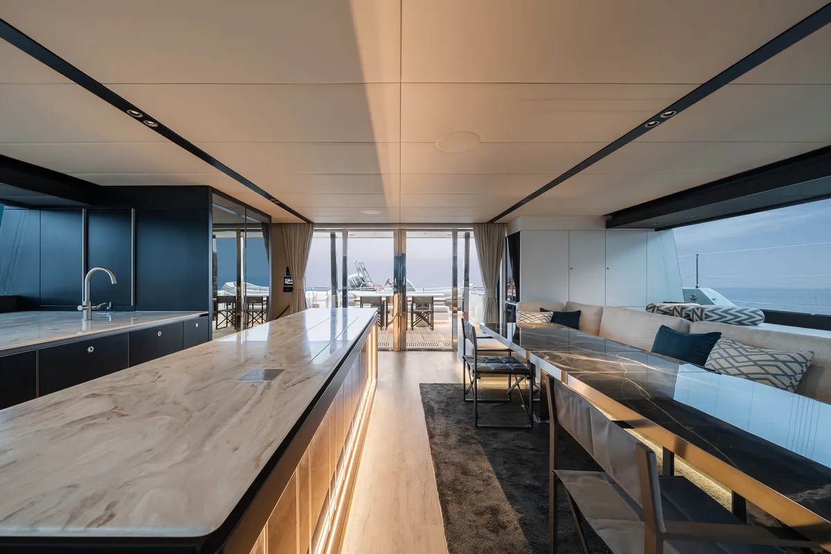Galley of Sunreef 70, a catamaran at Kaštela, Croatia