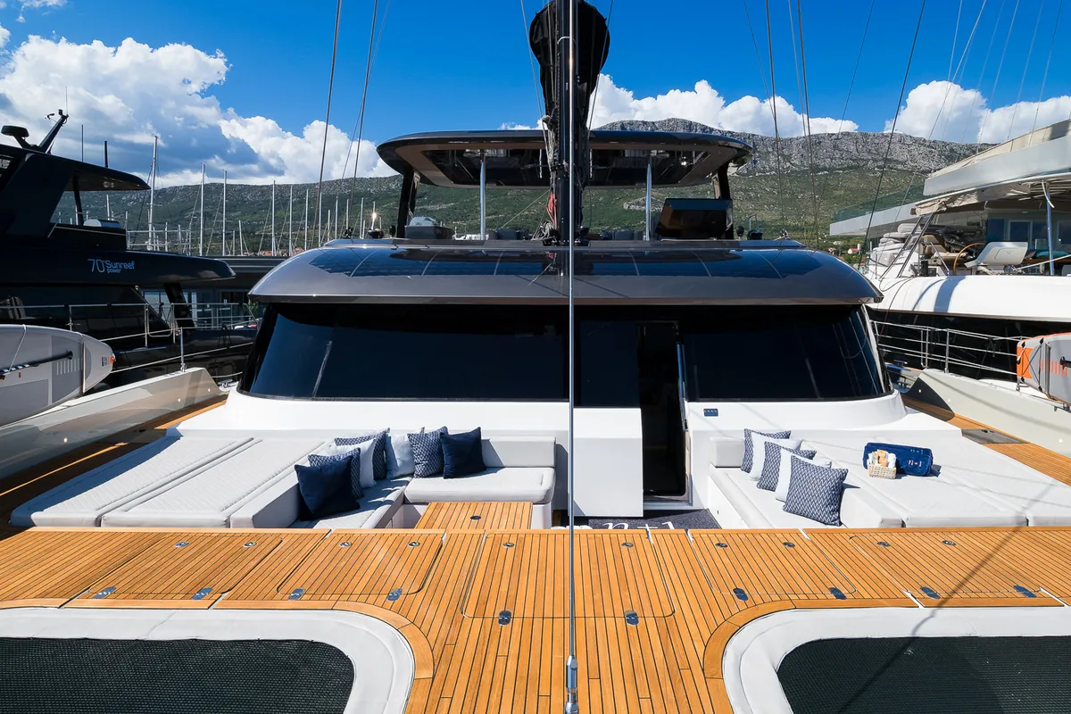 Exterior view of Sunreef 70, a catamaran at Kaštela, Croatia