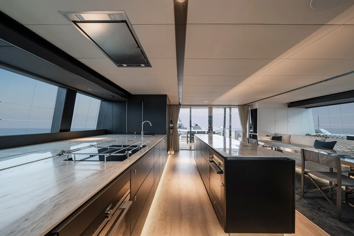 Galley of Sunreef 70, a catamaran at Kaštela, Croatia
