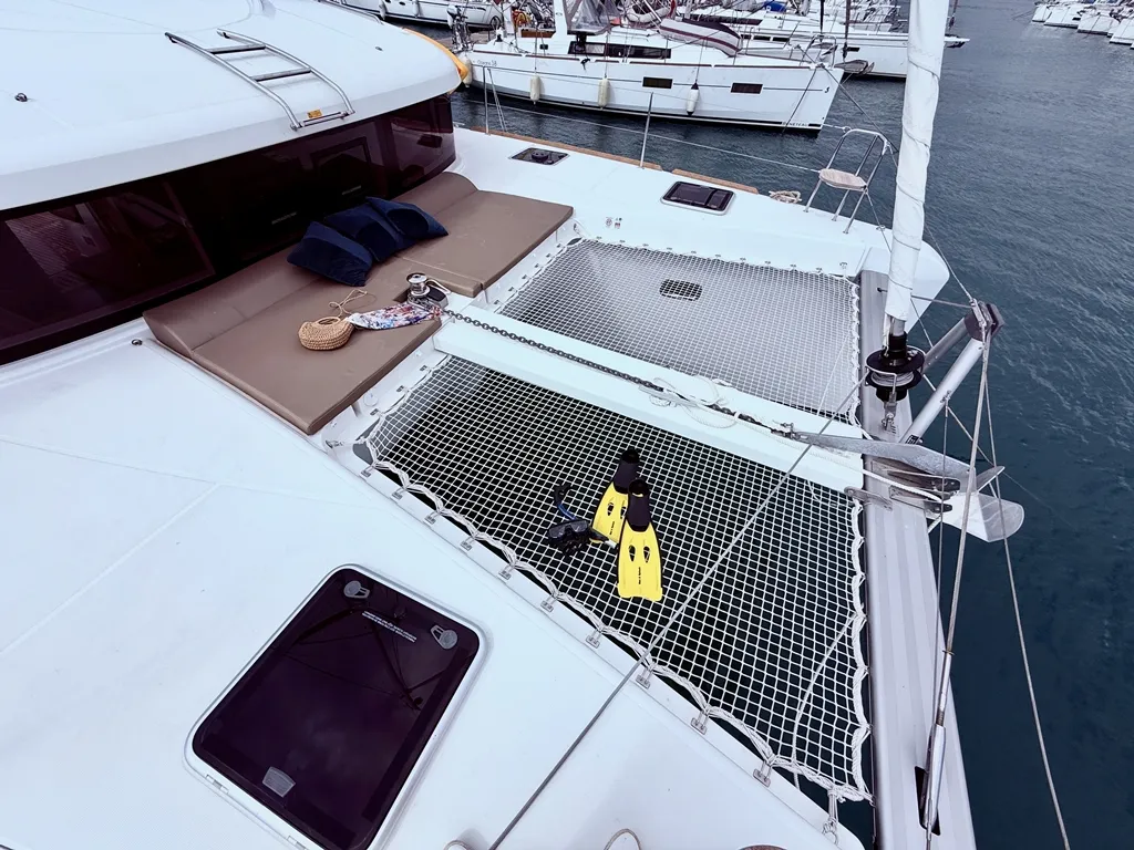 Deck of Blue Horizon, a Lagoon 40 catamaran at Municipal Unit of Ellomenos, Greece