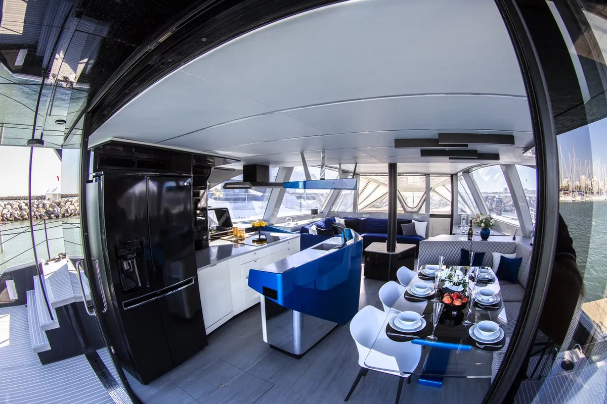 Salon of Wave, a Wave 50 catamaran at Olbia, Italy