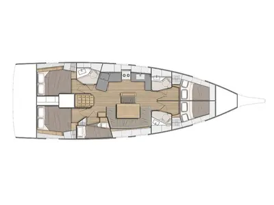 Floor plan of Athanasia, a Beneteau Oceanis 46.1 sailboat at Athens, Greece