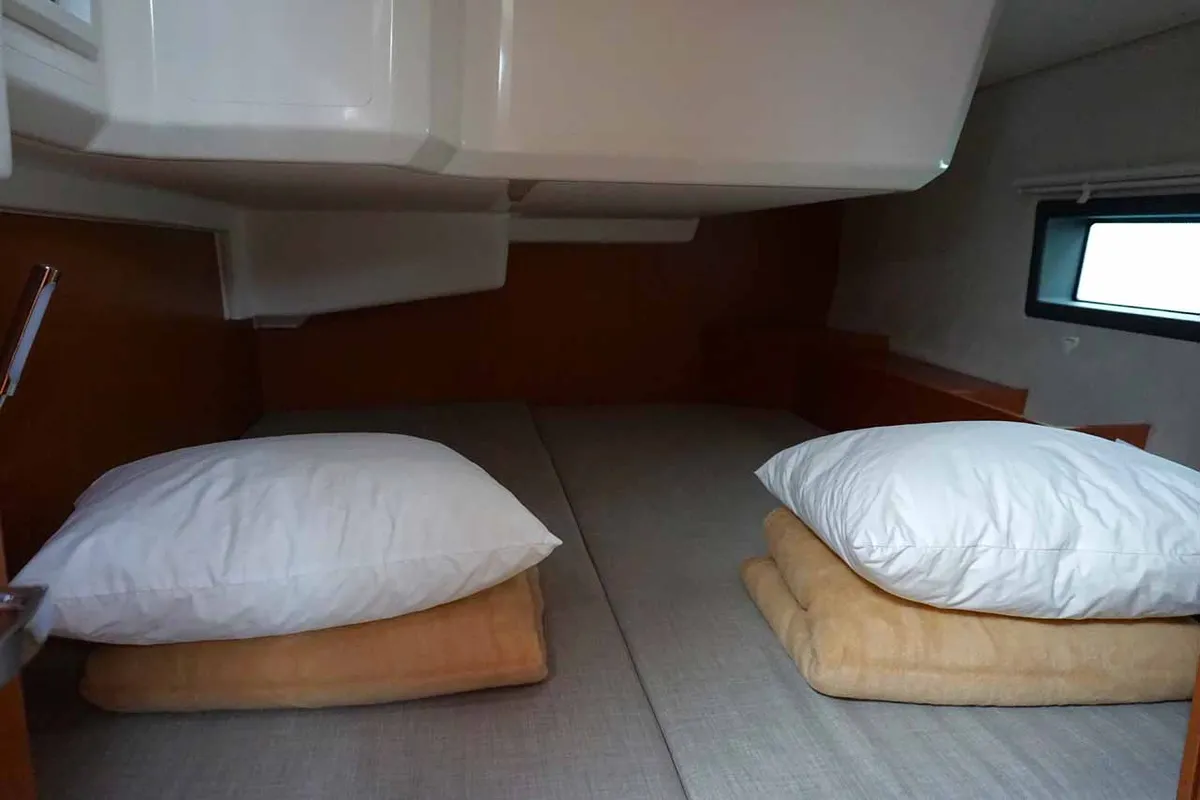 Cabin on Alexis, a Bavaria C42 sailboat at Kontokali, Greece