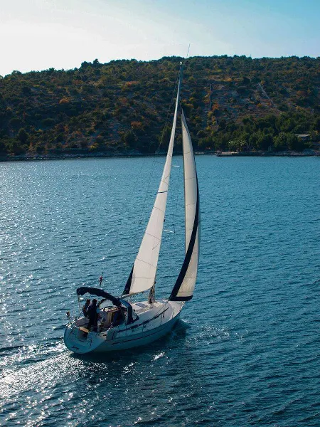 Exterior view of Sea Star, a Bavaria 32 Cruiser sailboat at Primošten, Croatia