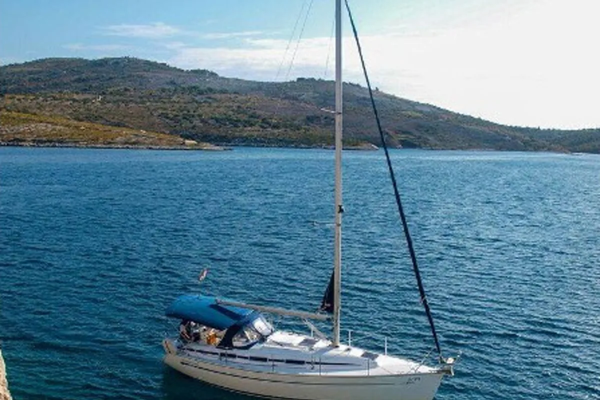 Exterior view of Sea Star, a Bavaria 32 Cruiser sailboat at Primošten, Croatia