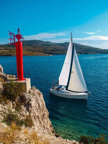 Exterior view of Sea Star, a Bavaria 32 Cruiser sailboat at Primošten, Croatia