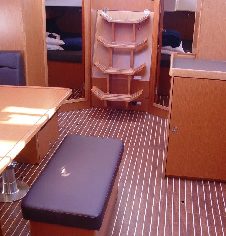 Salon of Fenice, a Bavaria Cruiser 46 sailboat at Olbia, Italy